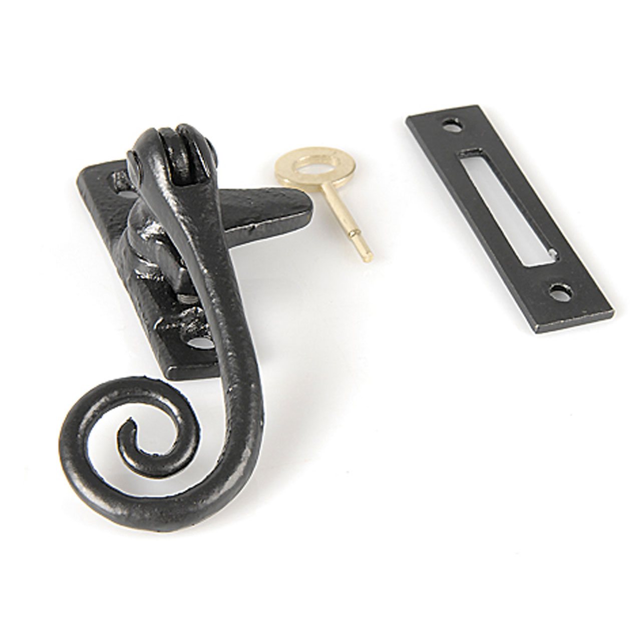 Kirkpatrick 146 Casement Window Fastener Mortice Plate Smooth Black Reversible SD Hardware
